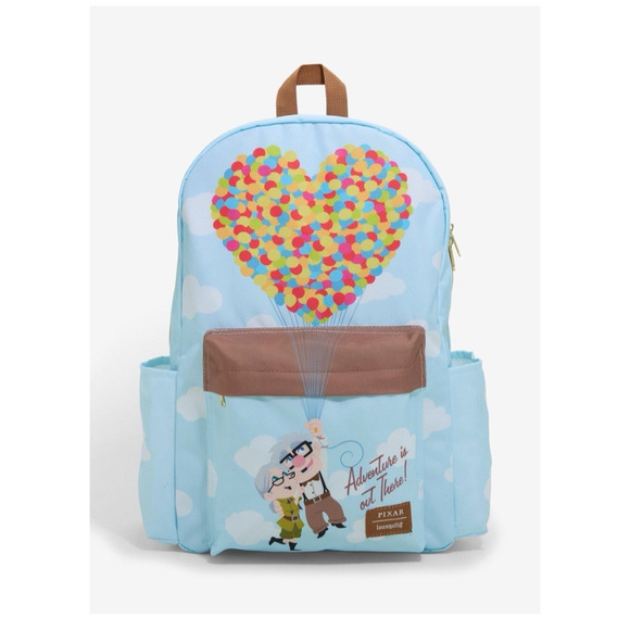 Loungefly Pixar Up Carl & Ellie Full Sized Canvas Backpack NWT - Picture 1 of 9